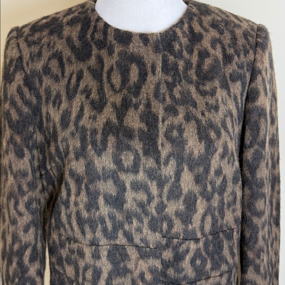 Boden Imelda Leopard Print Wool Coat 8P NWOT - Picture 4 of 7